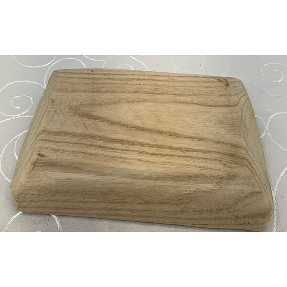 Wooden Rectangular Serving Dough Bowl Tray Natural Wood Finish 7.5" X 5.5" - Picture 3 of 6